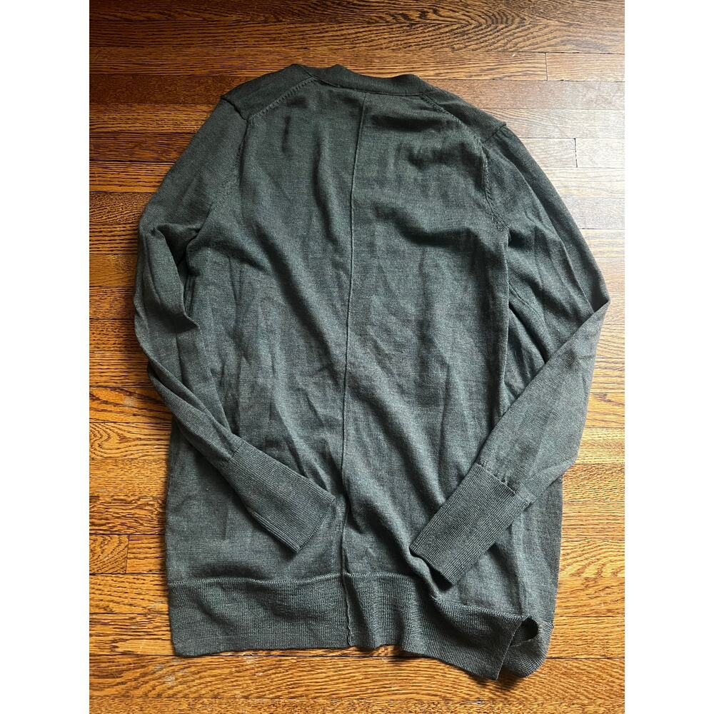 Gap 100% Fine Merino Wool Forest Green Cardigan Size XS